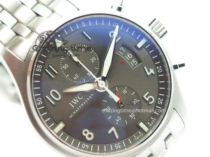 MIROTIME 0305 Pilot Spitfire Chrono ZF Best Edition Gray Dial On SS Bracelet A WrinkleFree 7357